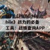 提升《PUBG Mobile》战力的必备工具：战绩查询APP推荐与使用指南