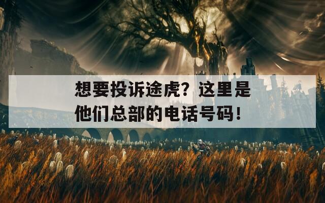 想要投诉途虎？这里是他们总部的电话号码！