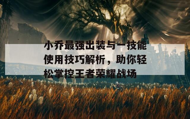 小乔最强出装与一技能使用技巧解析，助你轻松掌控王者荣耀战场