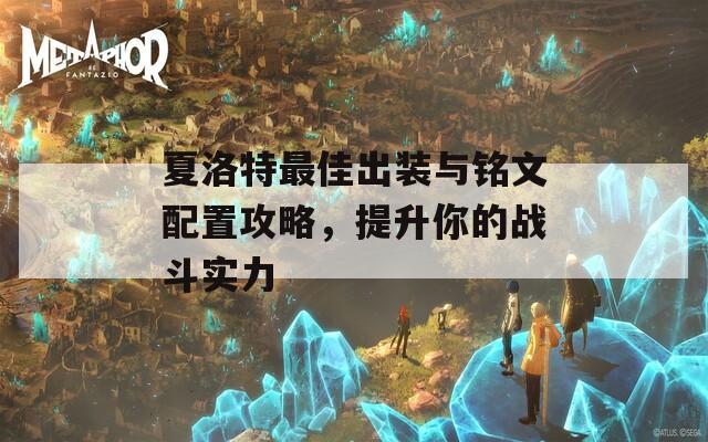 夏洛特最佳出装与铭文配置攻略，提升你的战斗实力