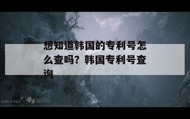 想知道韩国的专利号怎么查吗？韩国专利号查询