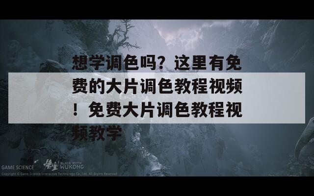 想学调色吗？这里有免费的大片调色教程视频！免费大片调色教程视频教学